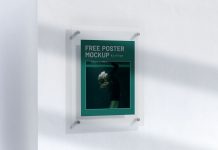 Free-Acrylic-Standoff-Wall-Frame-Poster-Mockup-PSD