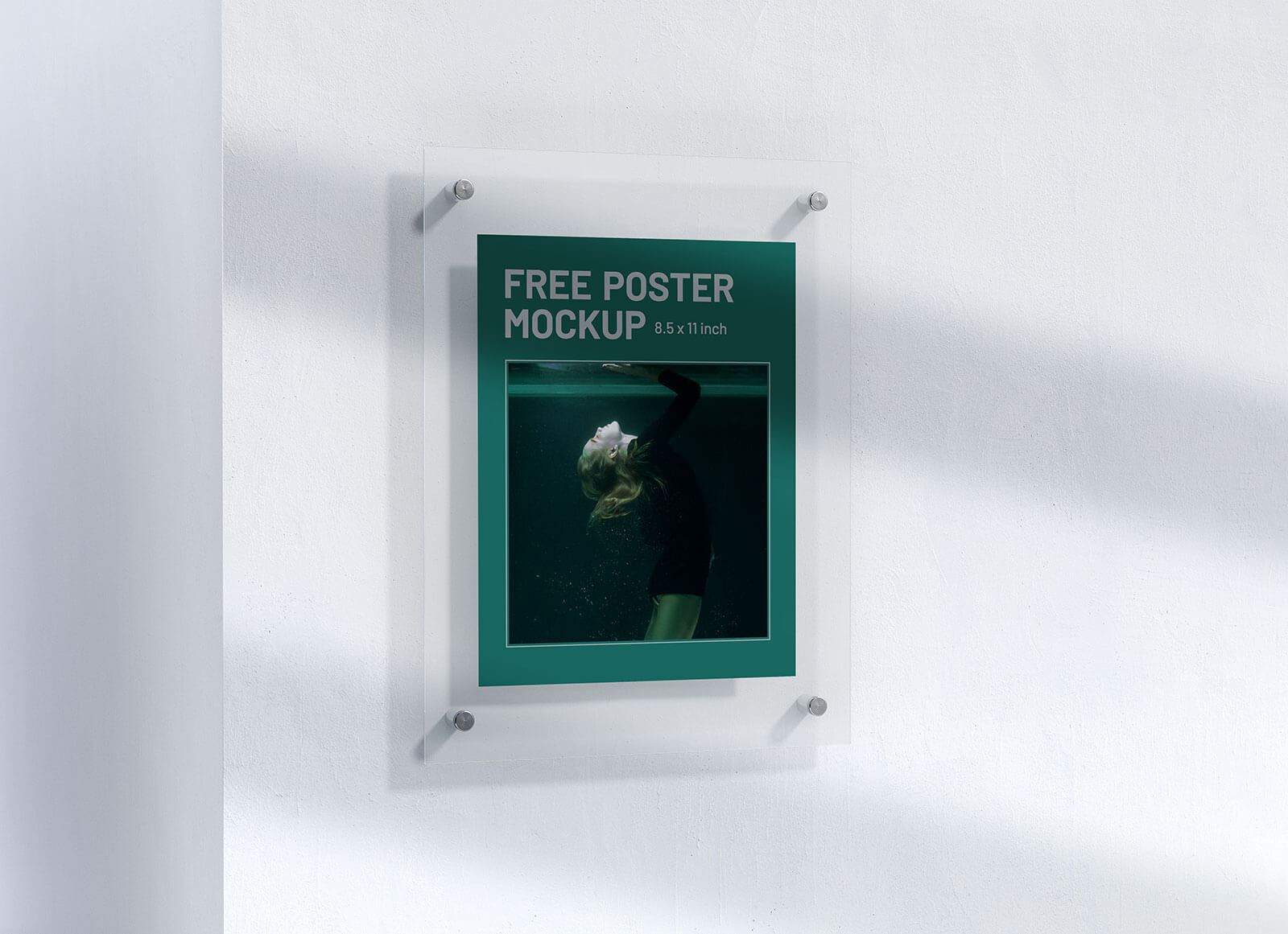 Download Free Acrylic Standoff Wall Frame Poster Mockup Psd Good Mockups