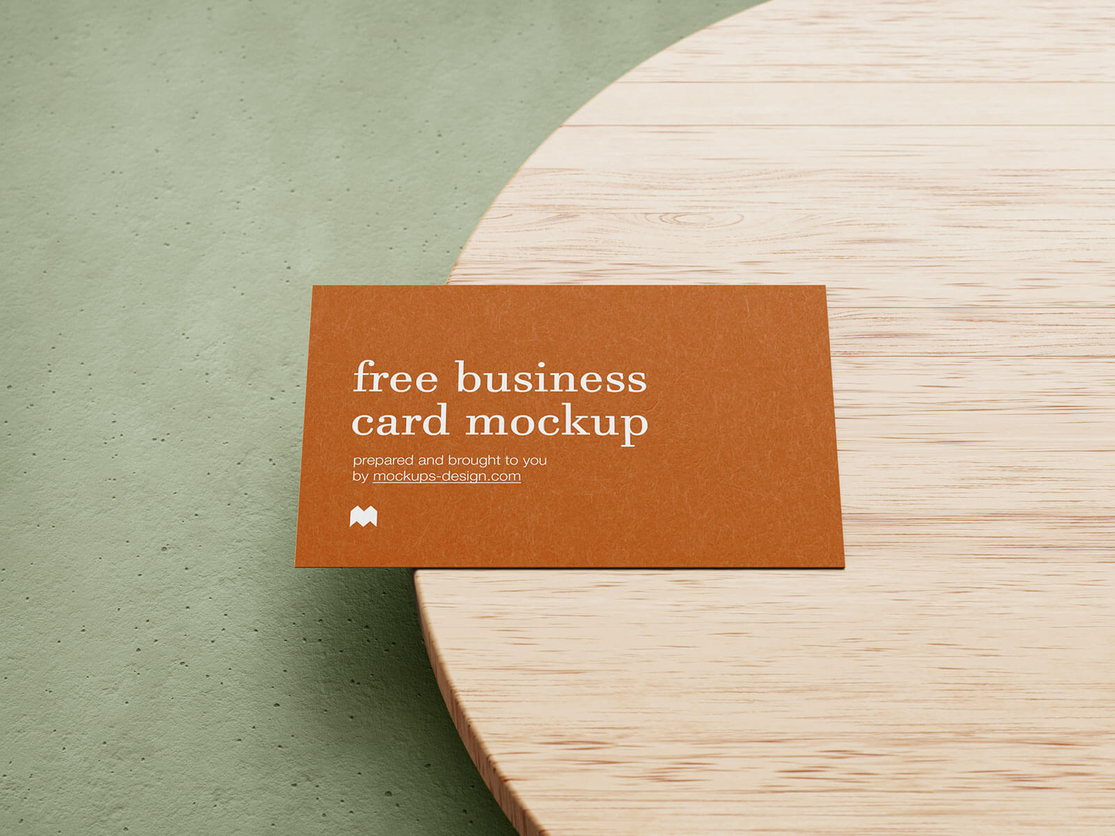 Free Business Card On Wooden Tray Mockup PSD