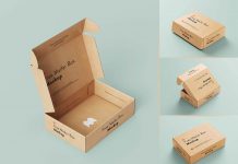 Free Delivery Shipping Mailer Box Mockup PSD Set (6)