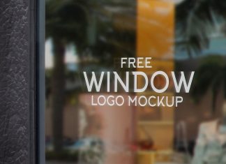 Free Glass Shop Window Signage Logo Mockup PSD Set