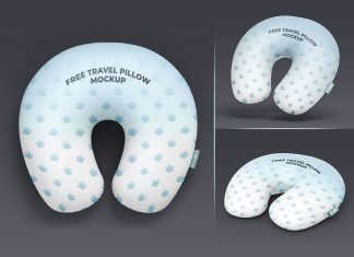 Free Polyfill Neck Pillow Mockup PSD Set