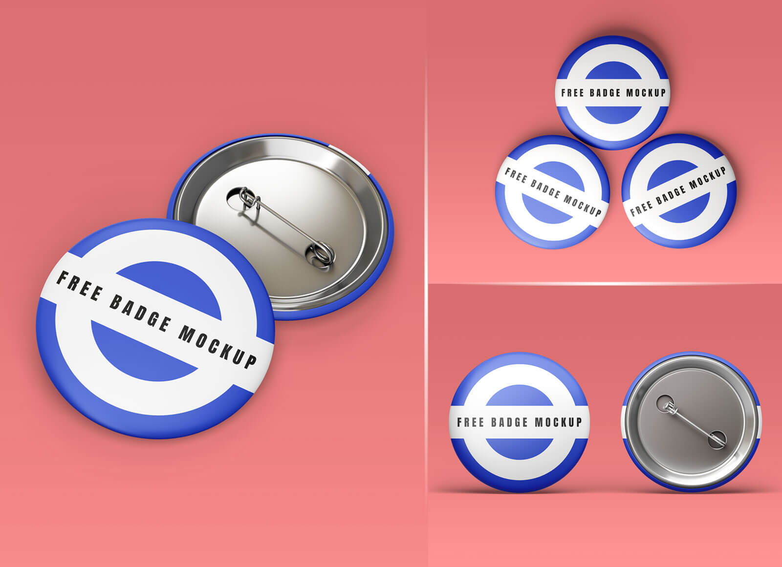 Download Free Round Pin Button Badge Mockup PSD Set - Good Mockups