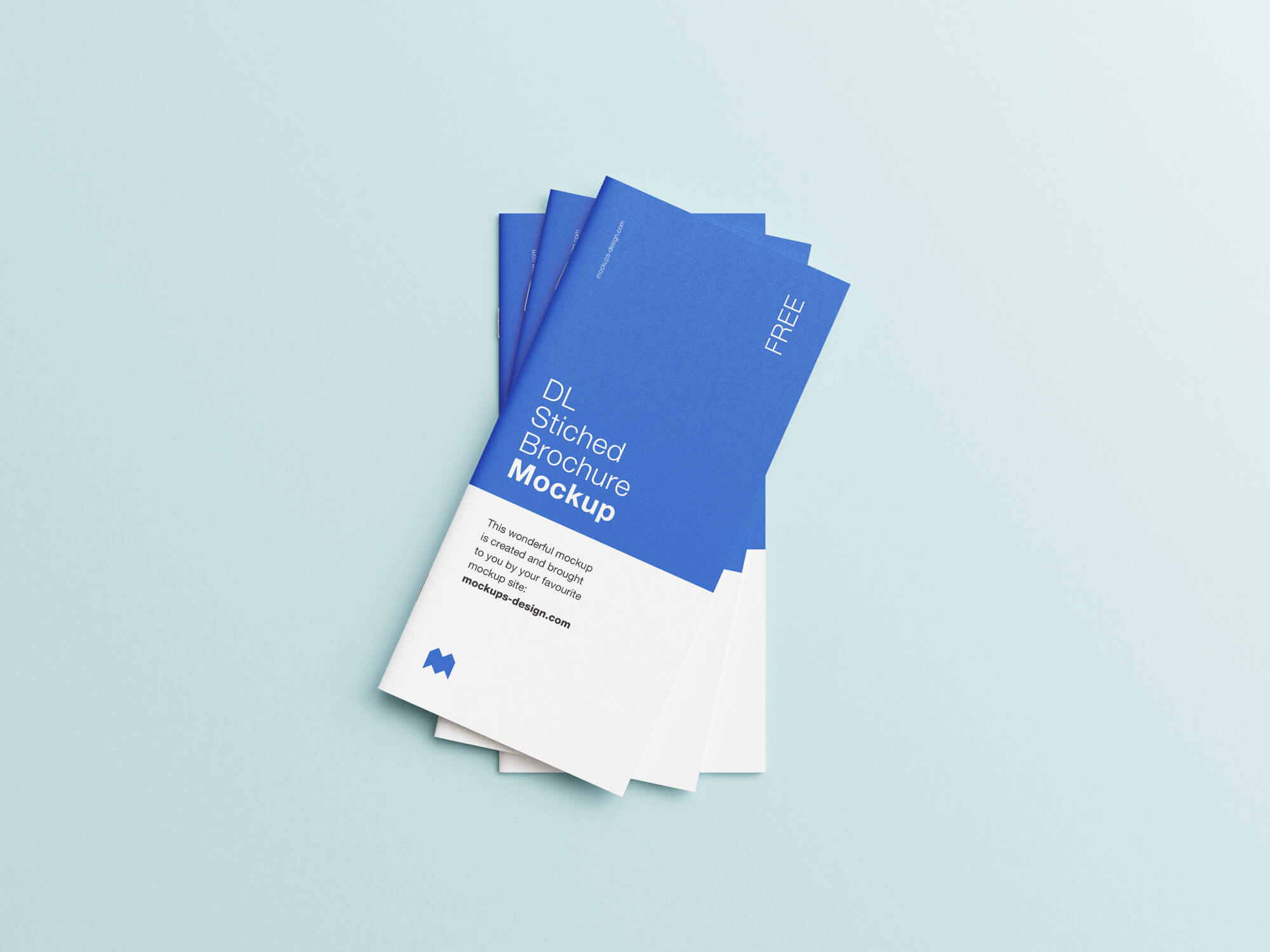 Free Saddle Stitched DL Brochure Mockup PSD Set