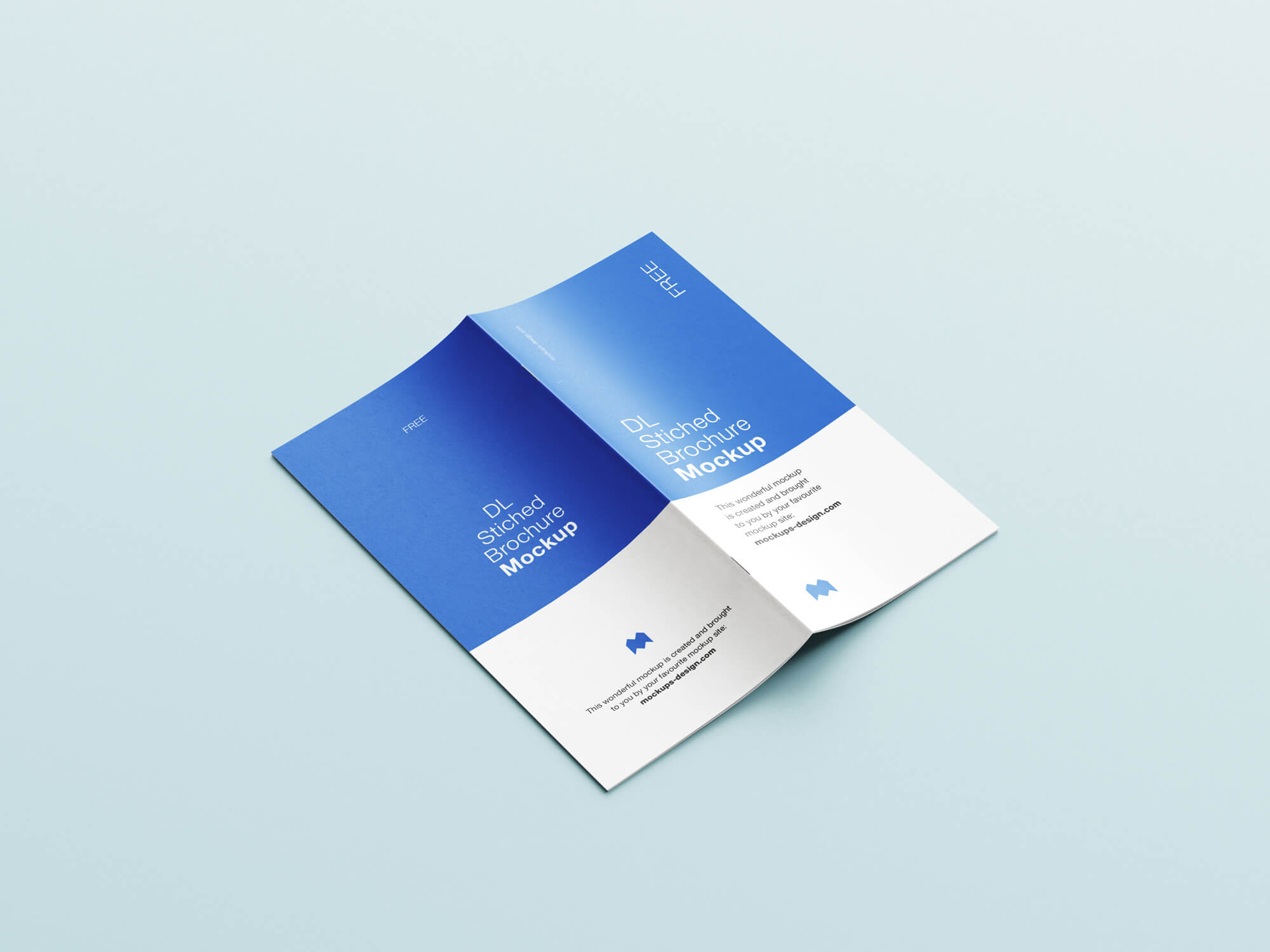 Free Saddle Stitched DL Brochure Mockup PSD Set