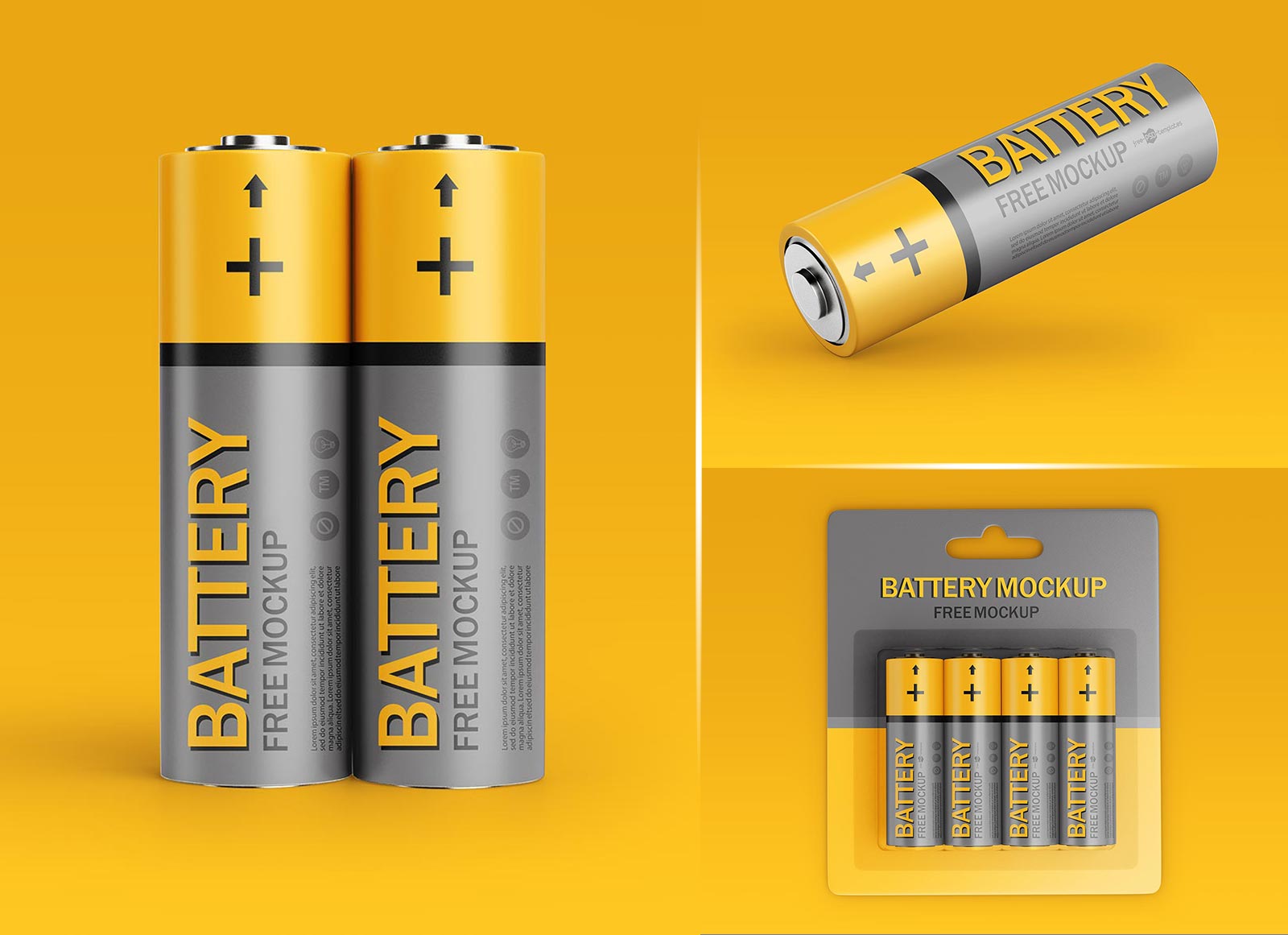 Download Free AA Battery Blister Pack Mockup PSD - Good Mockups