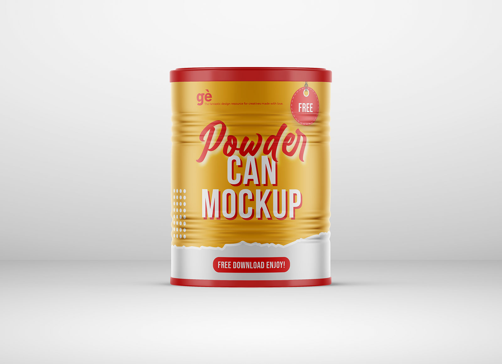 Download Free Metallic Powder Tin Can Mockup Psd Good Mockups