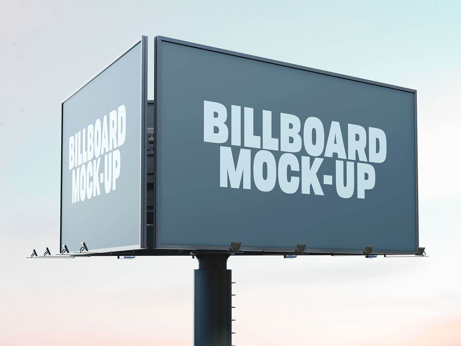 Free Trivision Advertising Billboard Mockup PSD Set (1)