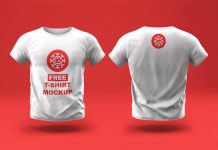 Download Free Black & White Half Sleeves T-Shirt Mockup PSD (Front ...