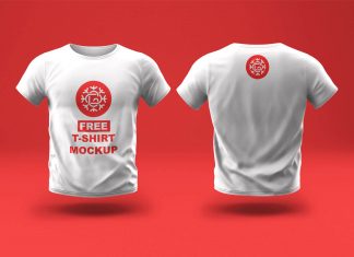 Free-White-Front-&-Back-Tshirt-Mockup-PSD