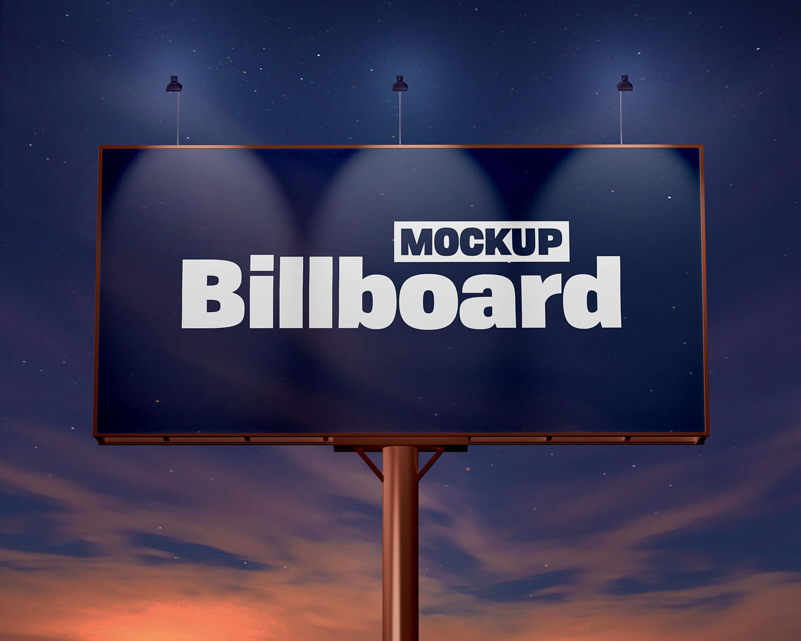 Free Night View Billboard Mockup PSD Set