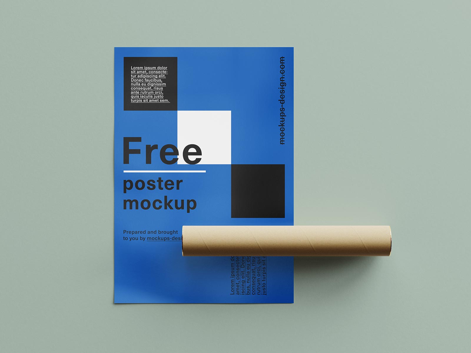 Free Curled Up Poster & Paper Tube Mockup PSD Set (1)