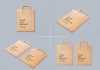Free Flattened Paper Shopping Bag Mockup PSD Set