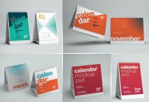 Free Horizontal, Square & Vertical Desk Calendar 2022 Mockup PSD (7)