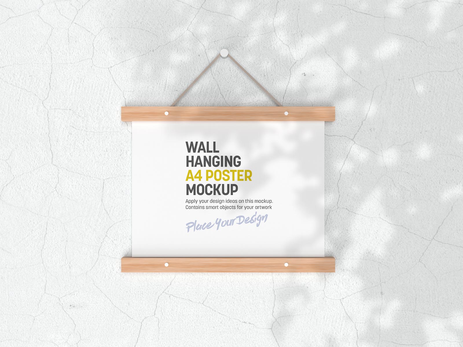 3 Free Shadow Wall Hanging Poster Mockup PSD Set (1)