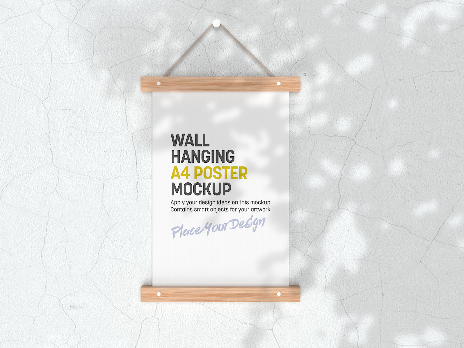 3 Free Shadow Wall Hanging Poster Mockup PSD Set (1)