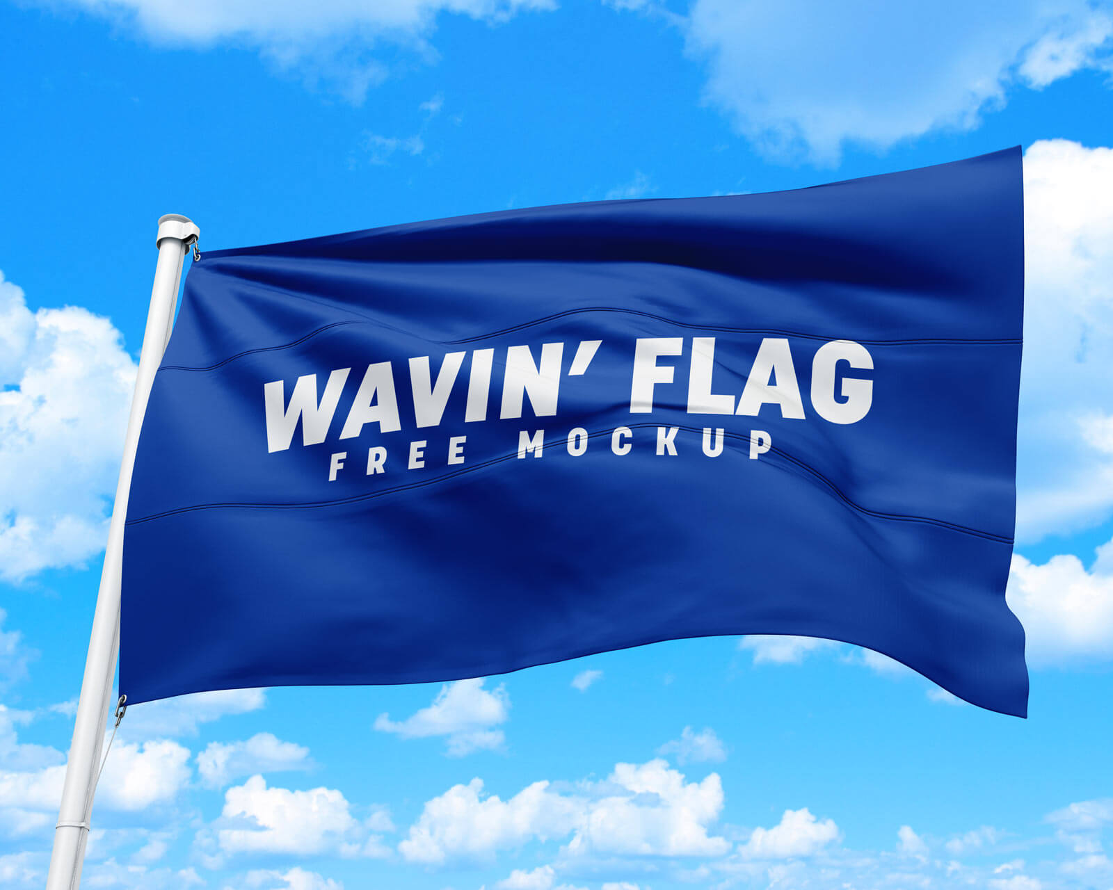 3 Waving Flag Mockup PSD Set - Good Mockups