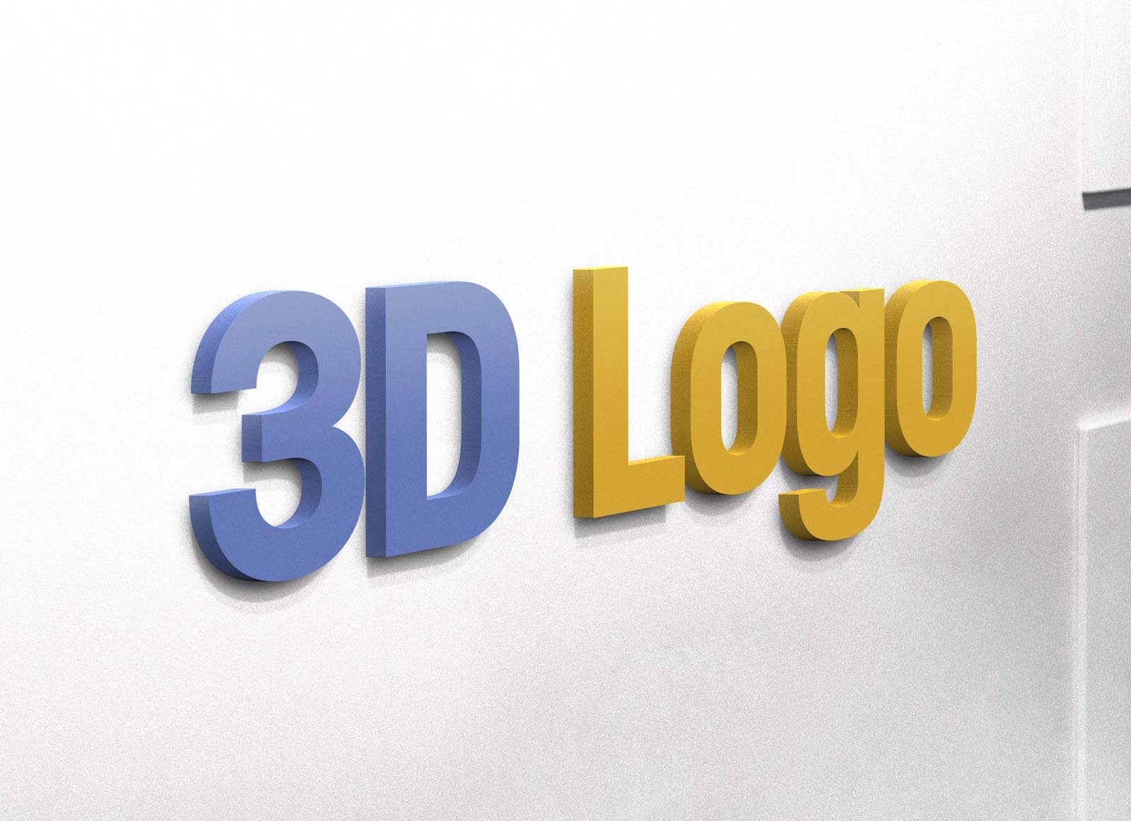 full color 3d wall logo mockups