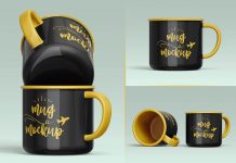 Free Ceramic Mug Mockup PSD Set (4)