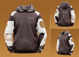 Free Full Sleeves Pullover Hoodie Mockup PSD Set