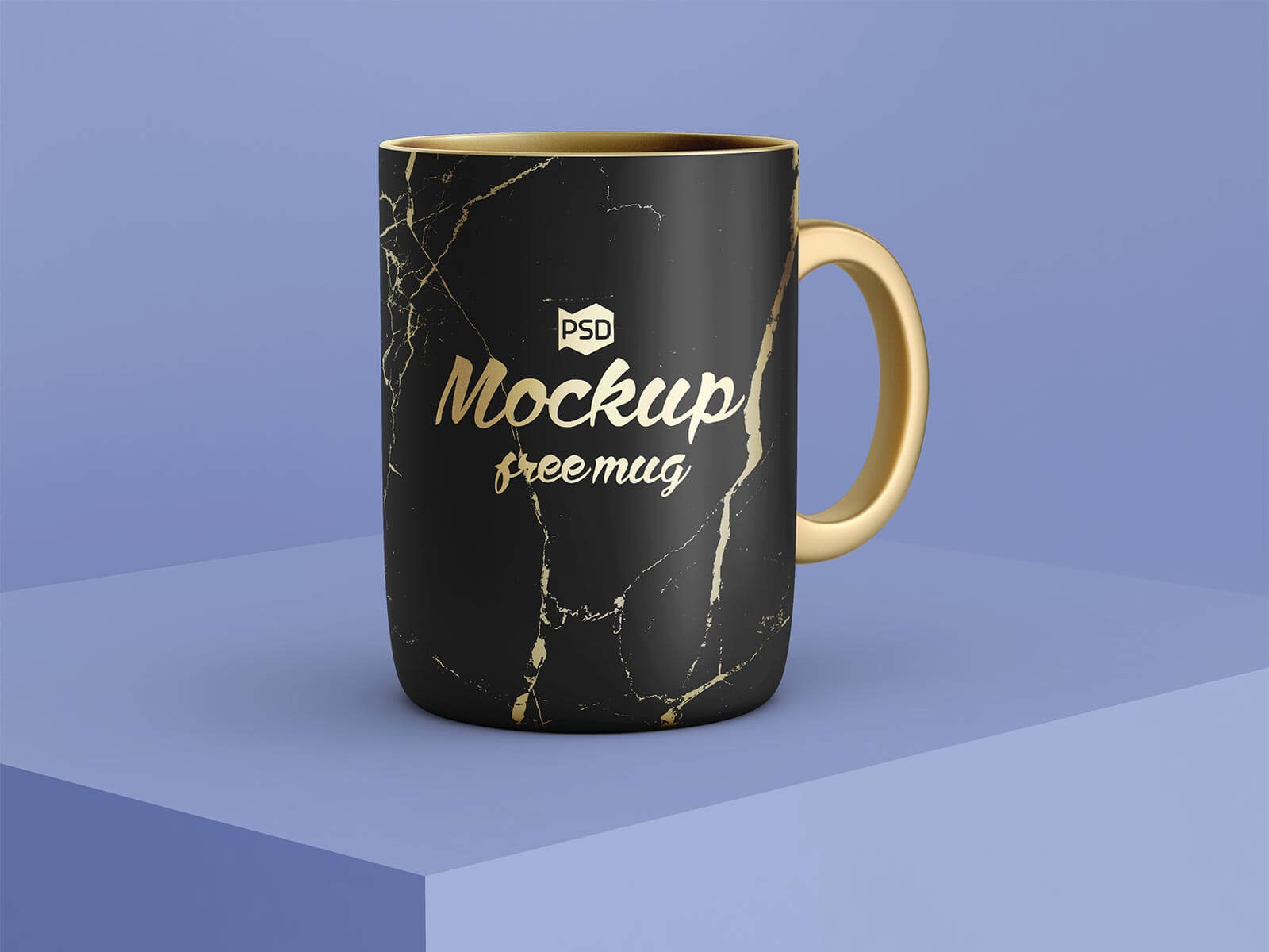 Free Golden & Black Mug Mockup PSD Set