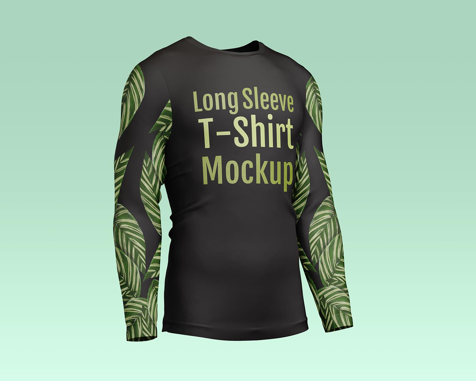 Free Men's Long Sleeve T-Shirt Mockup PSD Set (1)