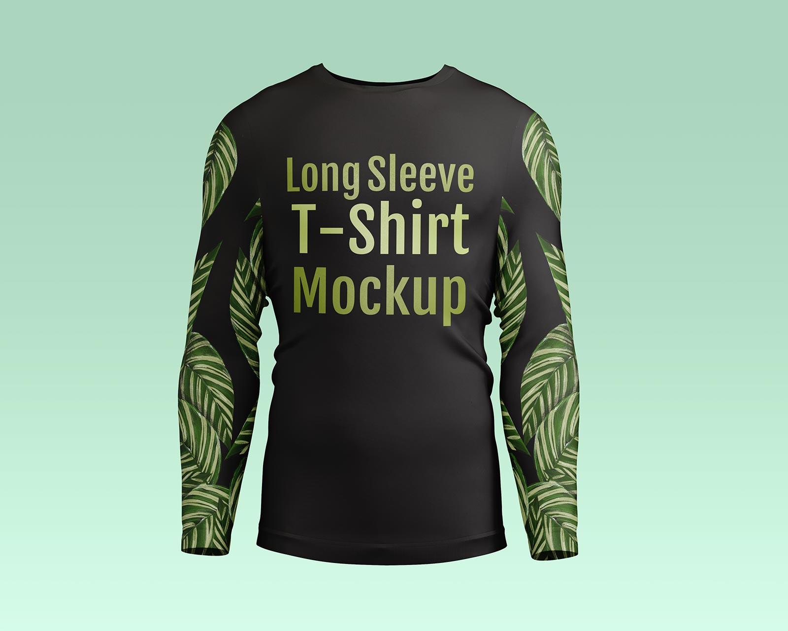 Free Men's Long Sleeve T-Shirt Mockup PSD Set (1)