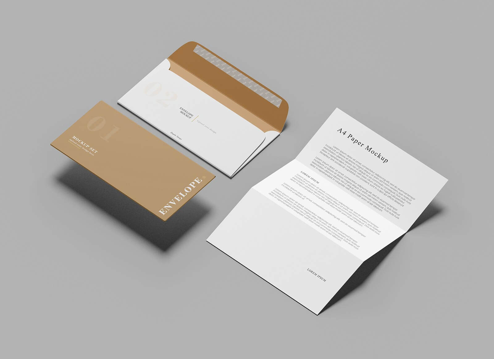 Free-A4-Envelope-&-Paper-Mockup-PSD