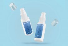 Free Antiseptic Spray Bottle Mockup PSD Set