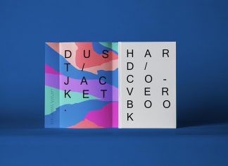 Free Dust Jacket Hardcover Book Mockup PSD