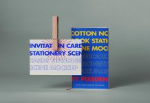 Free-Invitation-Card-&-Cotton-Notebook-Mockup-PSD