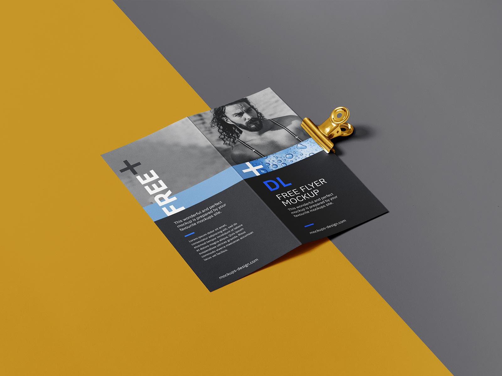 Free Front Back Bi-Fold Brochure Mockup PSD Set (1)