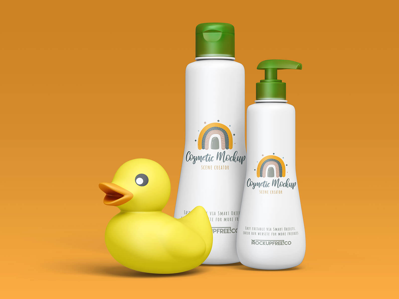 Free Kids Shampoo Bottle & Cream Tube Mockup PSD Set