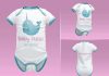 Free Short-Sleeve Bodysuit Baby Onesie Mockup PSD Set