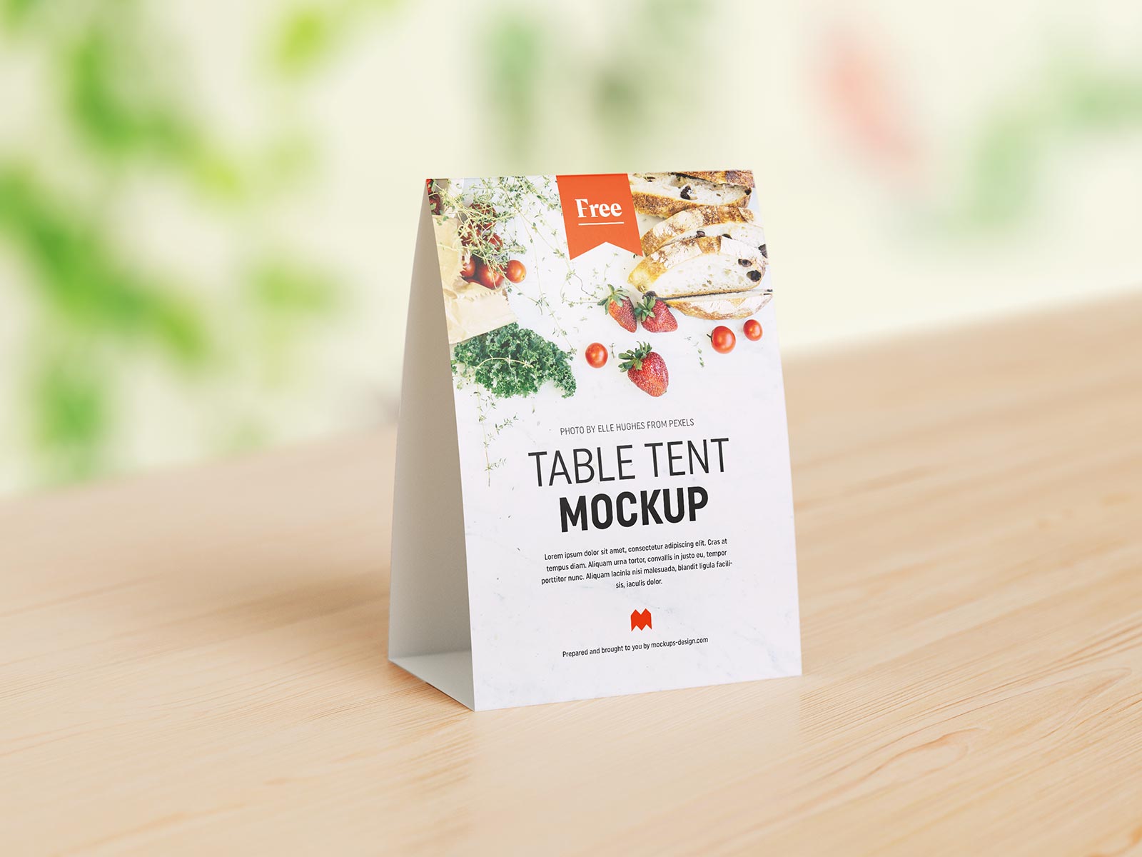 Free Table Tent Menu Mockup PSD Set