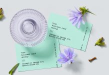 Free Business Card With Flower Mockup Set