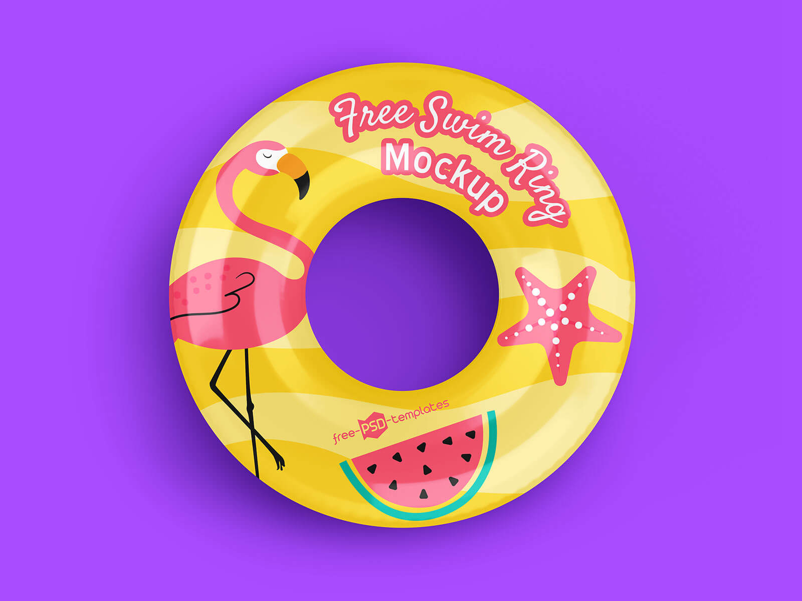 Free Inflatable Children's Swim Ring Mockup PSD Set