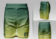 Free Men's Soccer Shorts Mockup PSD Set