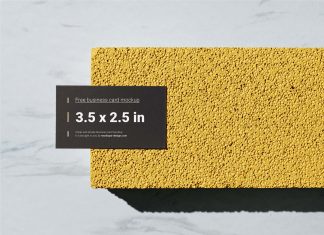 Free Business Card 3.5 x 2.5 Inches Mockup PSD