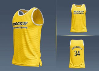 Free Basketball Jersey Mockup PSD Set