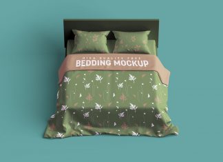 Free Bedding & Bed Linen Mockup PSD Set