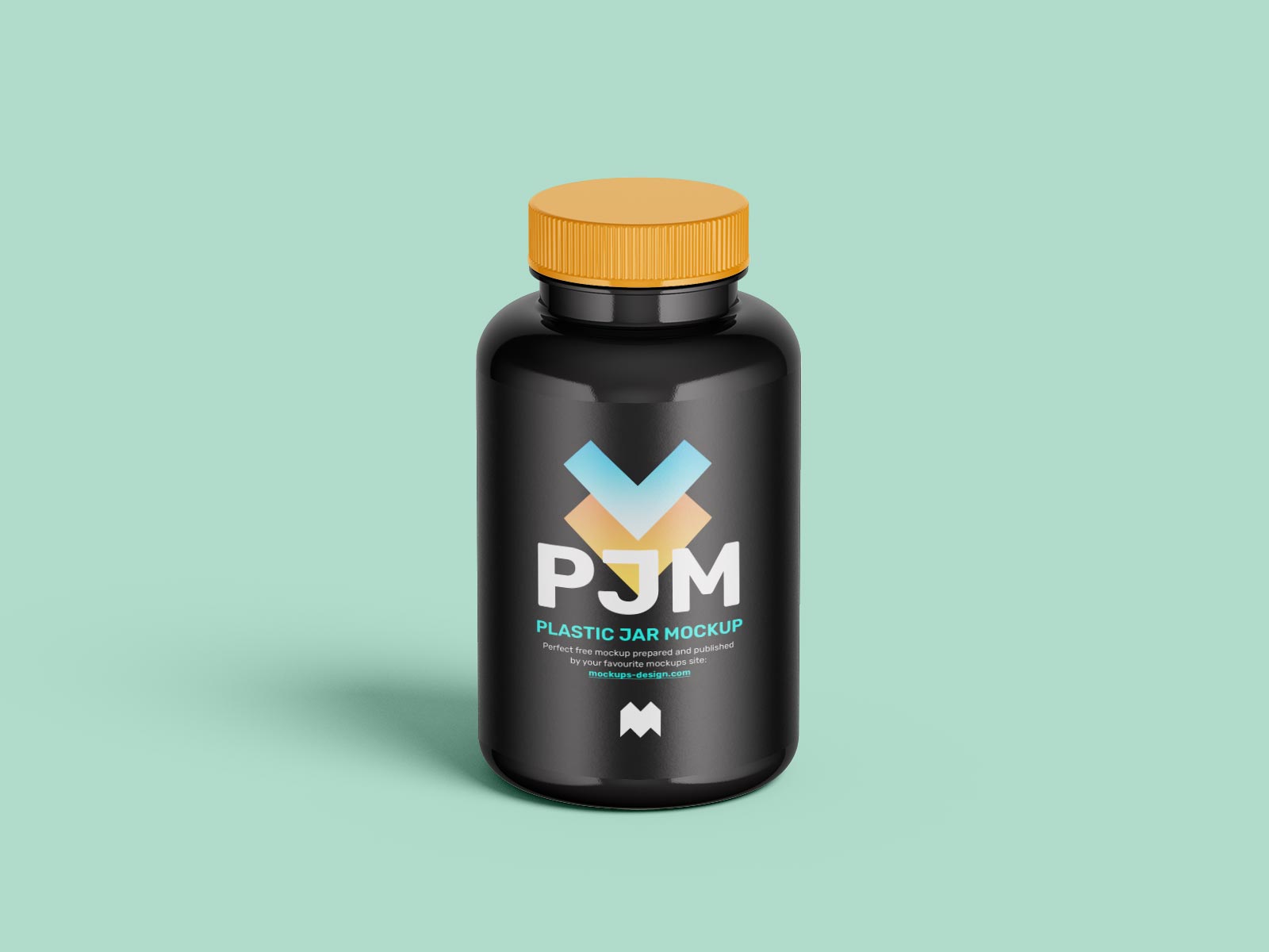 Free Black Plastic Jar For Medicine Mockup PSD Set