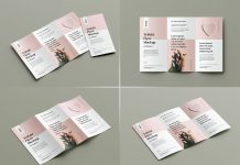 Free High Quality Bi-Fold Brochure Mockup PSD Set
