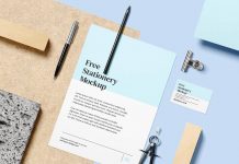 Free Simple Letterhead & Business Card Mockup PSD Set