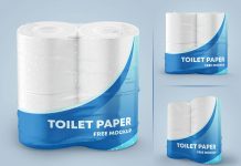 Free Toilet Tissue Rolls Mockup PSD Set