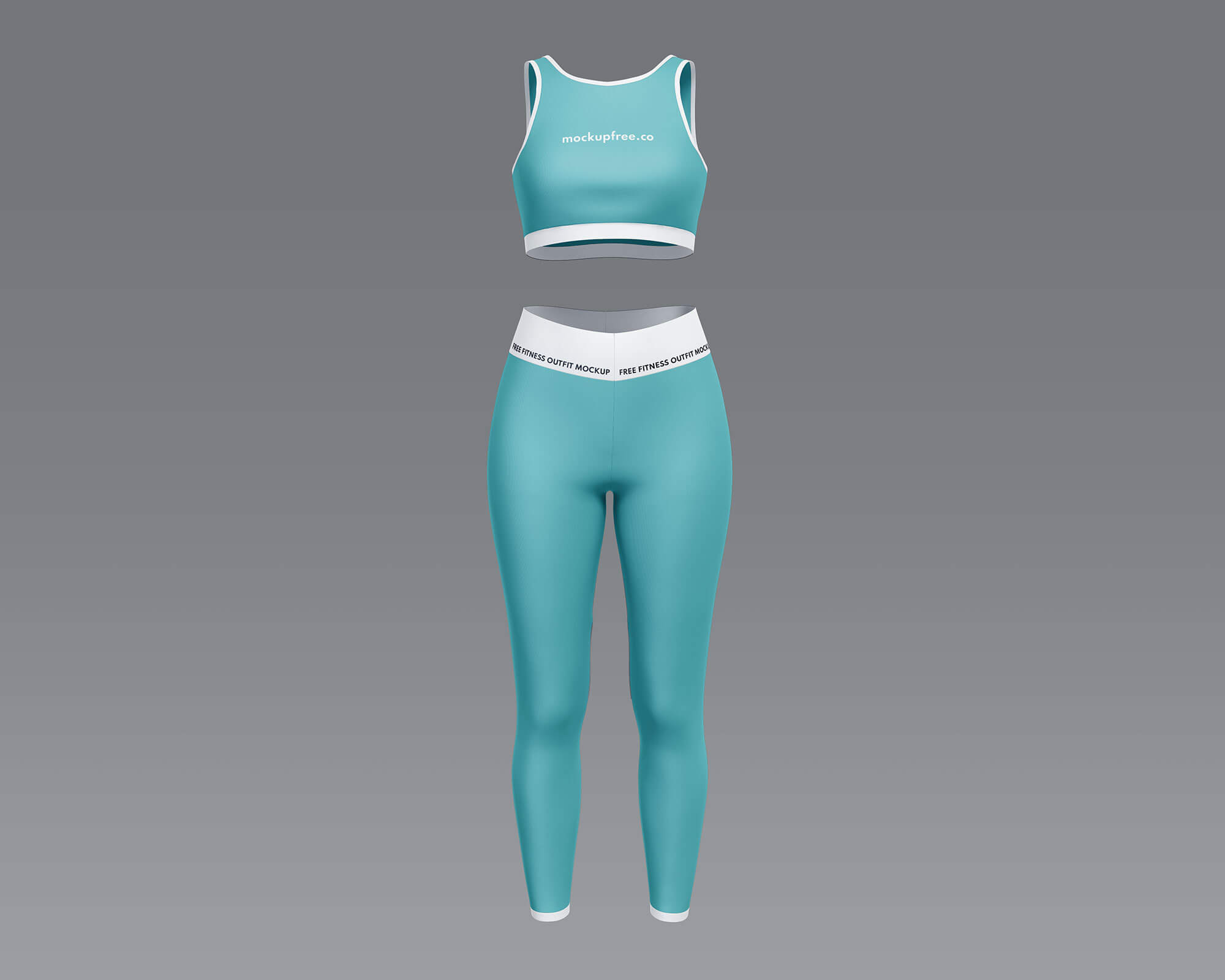 Free Women's Fitness Outfit (Clothes) Mockup PSD