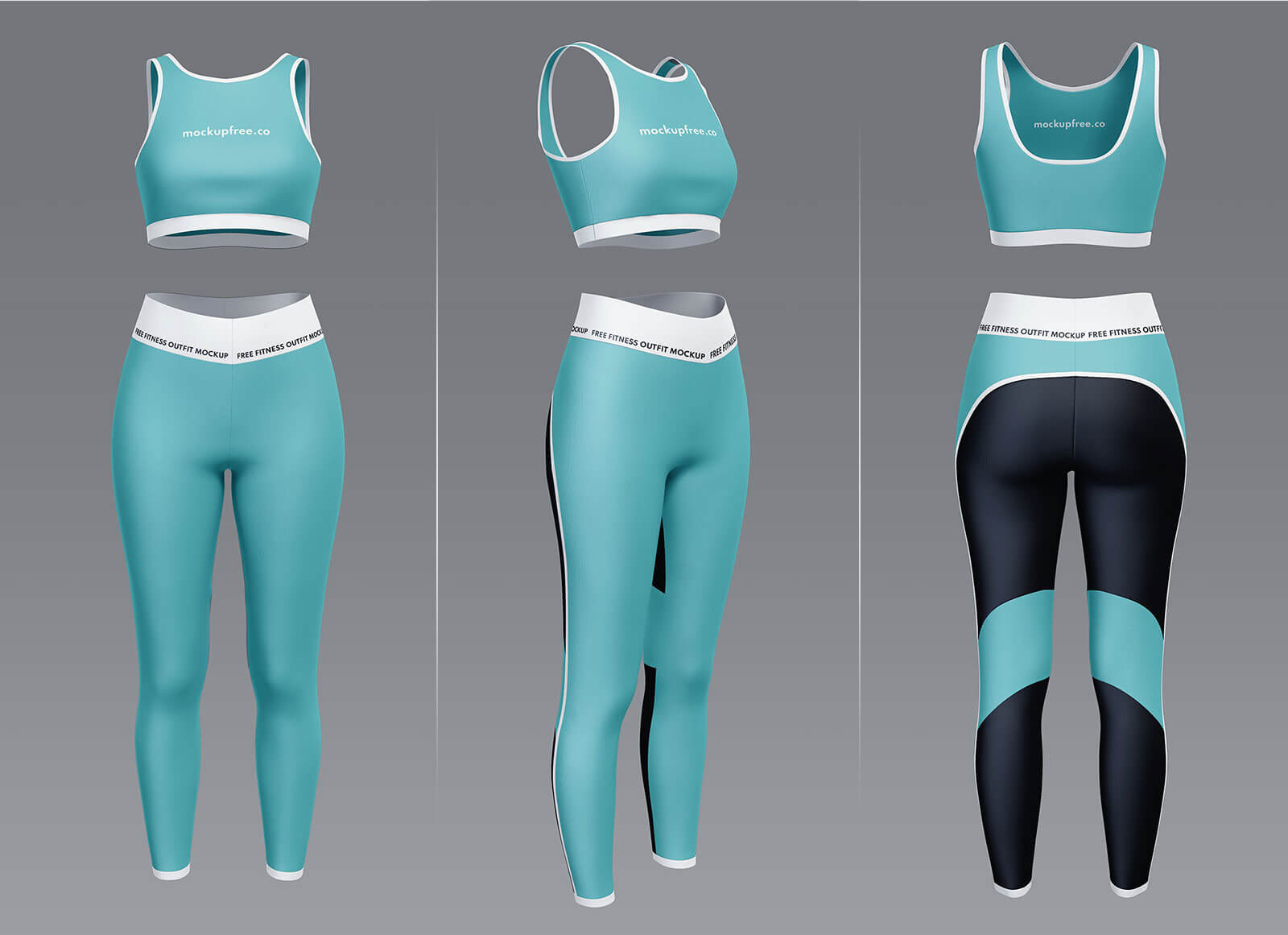 Free Women's Fitness Outfit (Clothes) Mockup PSD - Good Mockups