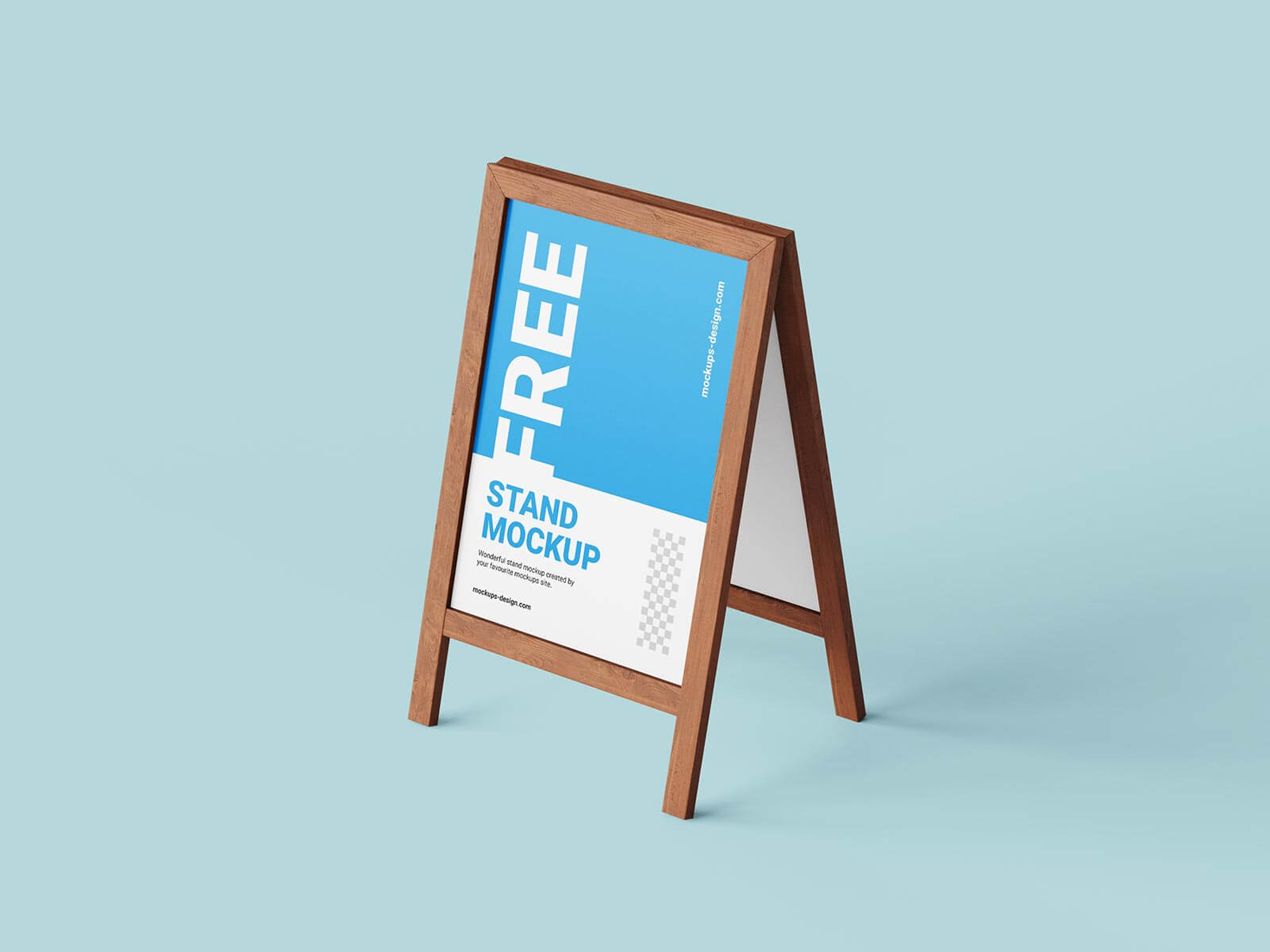 Free Wooden A-Stand Mockup PSD Set
