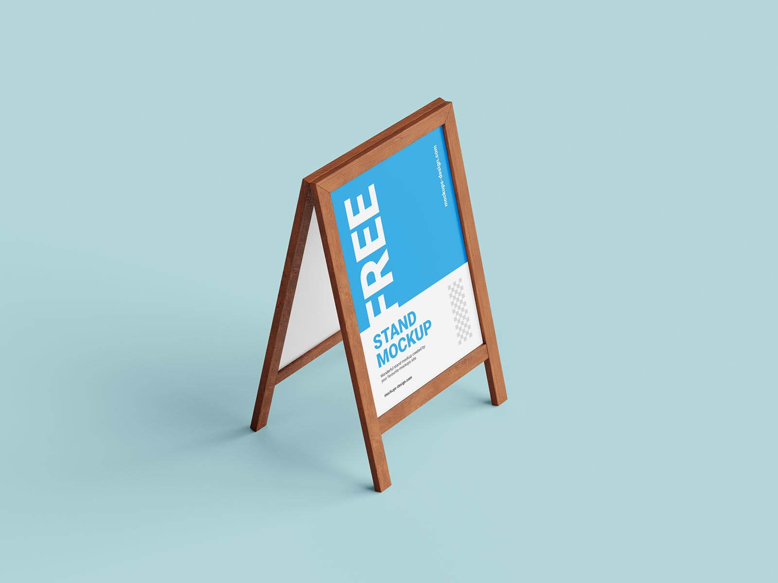 Free Wooden A-Stand Mockup PSD Set