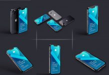 6 Free Realistic iPhone 13 3D Rendered Mockup PSD Set (1)